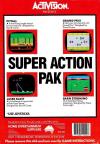 Super Action Pak - Pitfall, Grand Prix, Laser Blast, Barnstorming Box Art Back